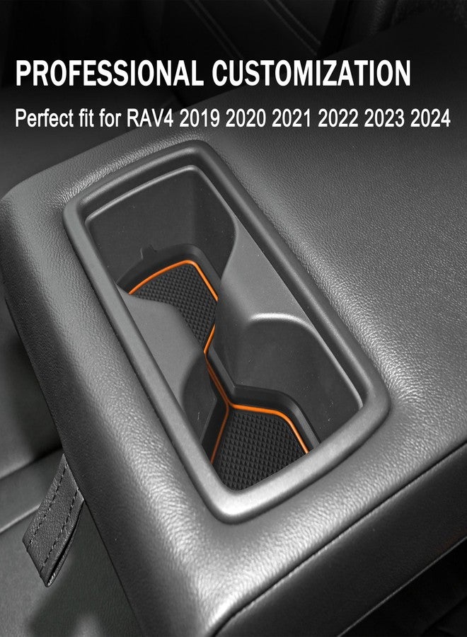 SENSHINE 3D Cup Holder Inserts for Toyota Rav4 Accessories 2025 2024 2023 2022 2021 2020 2019 Silicone Cup Coaster Mat Center Console Liner Protector Pad for Toyota Rav4 2Pcs (Orange) - Image 3
